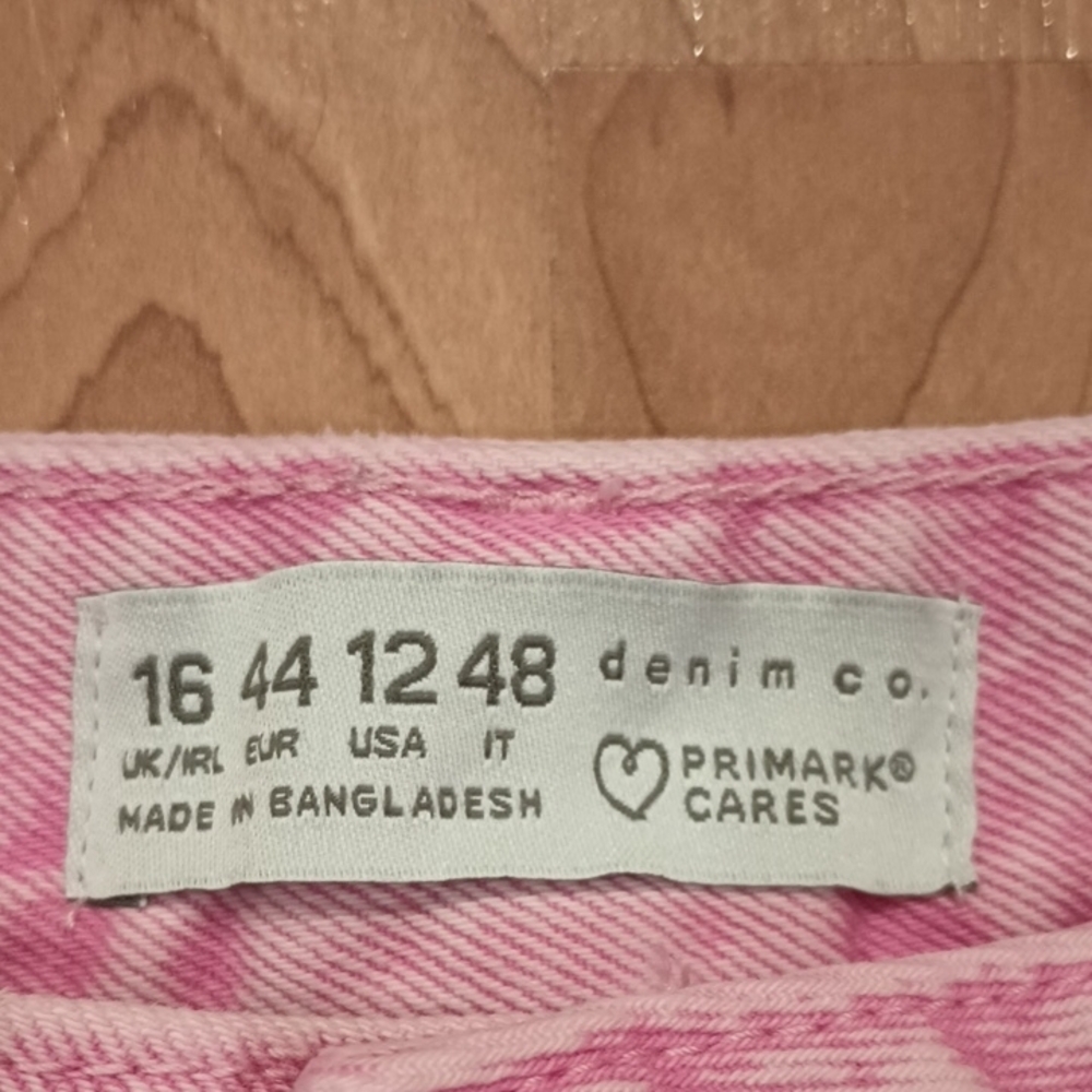 Primark Pink Distressed Jean Shorts High-Waisted - Picture 3 of 3